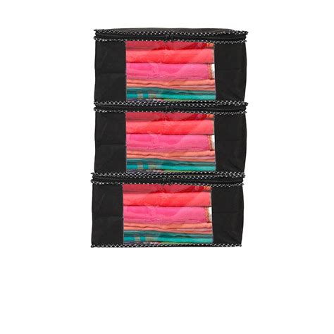 Perpetual Saree Organizer For Wardrobe - Foldable Saree Covers With Zip ...