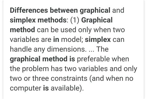 Difference between graphical method and simplex method under linear ...