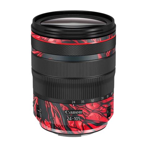 Venom Red Canon EF 24-105mm F/4 L IS Macro USM Camera Lens Skin