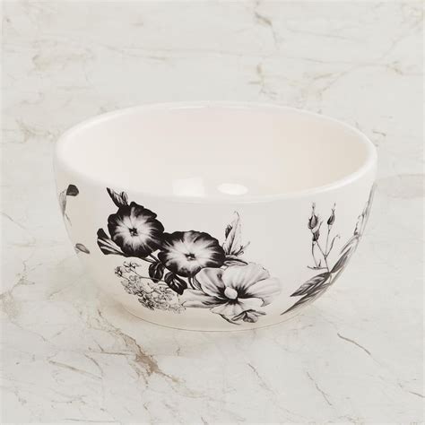 Buy Maris-Botanical White Printed Stoneware Cereal Bowl - 750ml from ...