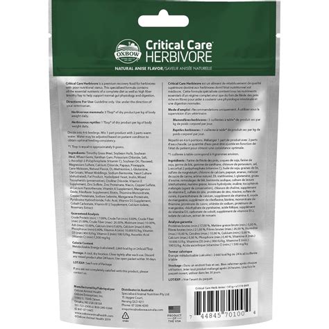 Buy Oxbow Critical Care Anise Herbivore Dry Food for Rabbits and Guinea ...