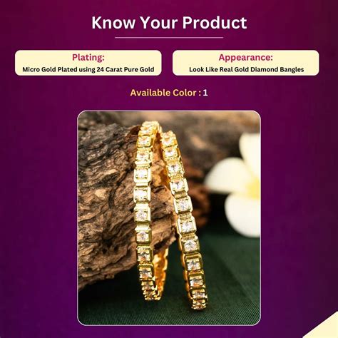 Elegant American Diamond Micro Gold Plated Bangles – Sasitrends