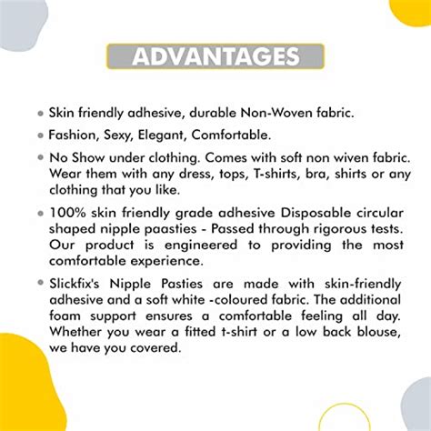 SLICKFIX Self Adhesive Nipple Pasties(Pack of 10) Bra-Free Clothing ...