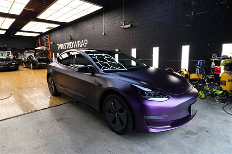 Purple Tesla Model 3 - Ultra Matte Moonlight Purple Wrap