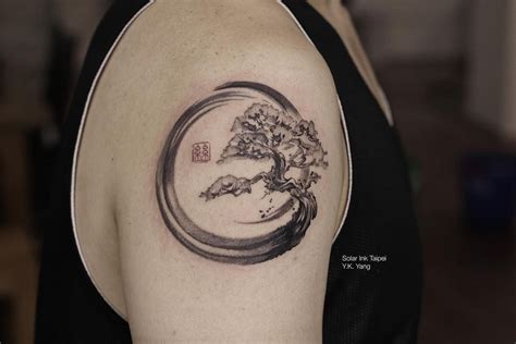 日紋身‖ YK Tattoo on Instagram: “#cypress #柏樹 #禪 #墨圈 #篆體 細節第二張 『 Tattoo ...