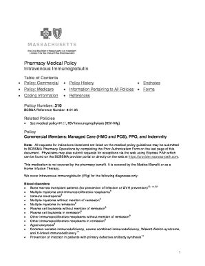 Fillable Online Pharmacy Medical Policy Intravenous Immunoglobulin ...