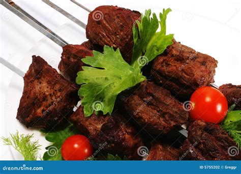 Hot shish kebab on skewer stock photo. Image of kebab - 5755202