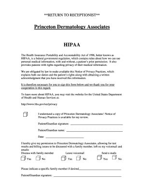 Fillable Online HIPAA signature form rev 20131220doc Fax Email Print ...