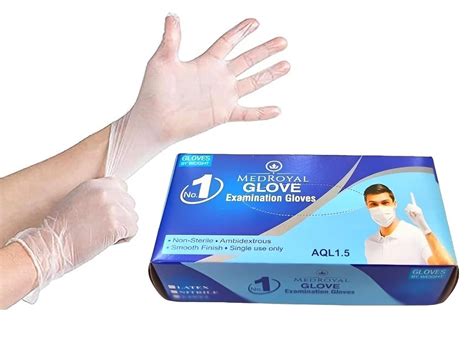 MEDROYAL NO.1 GLOVE Clear Vinyl Gloves Disposable Latex-Free Gloves for ...