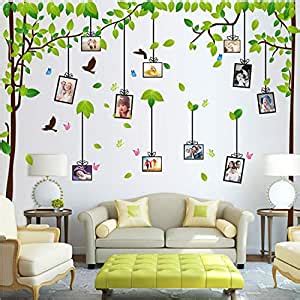 WALLSTICKS Butterfly Birds Family Tree Full Wall Photo Frames PVC Vinyl ...