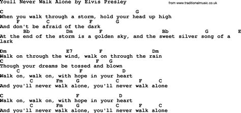 Youll Never Walk Alone, by Elvis Presley - lyrics and chords