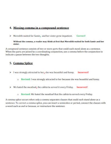 Image result for Compound Sentence Comma Examples
