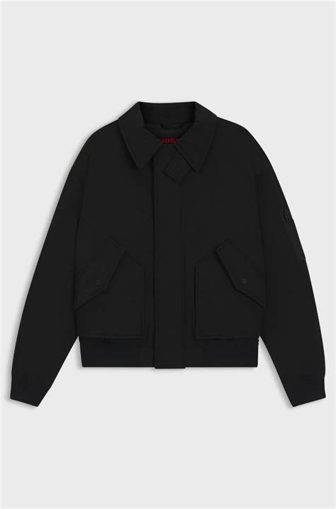 HUGO - Regular-fit padded jacket in water-repellent fabric - Black