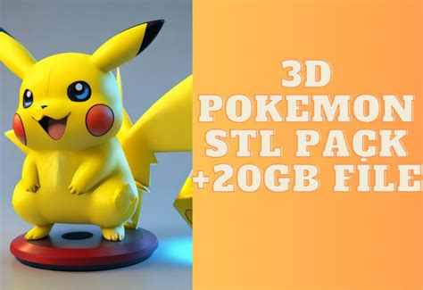 3D Pokemon Stl Pack,3d Print Pikachu, Charmender, Squirtle, Bulbasaur ...