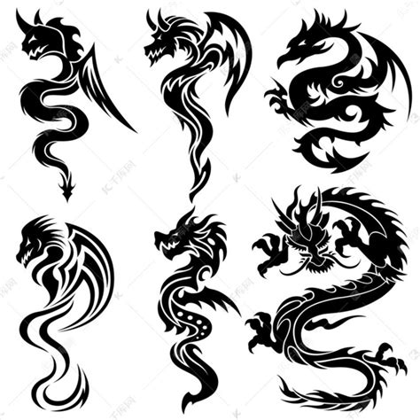 中国的龙，部落纹身的集素材图片免费下载-千库网