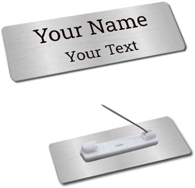 Addline Metal 2 Pics Custom Engraved Two Line Name Tag Badges ...