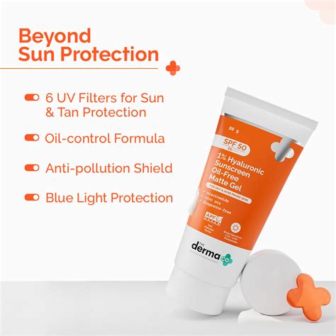 1% Hyaluronic Sunscreen Oil-Free Matte Gel - 80g – The Derma Co