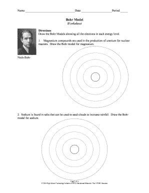 Bohr Model Worksheet - Blank Fillable Template | Fill Out, Print ...