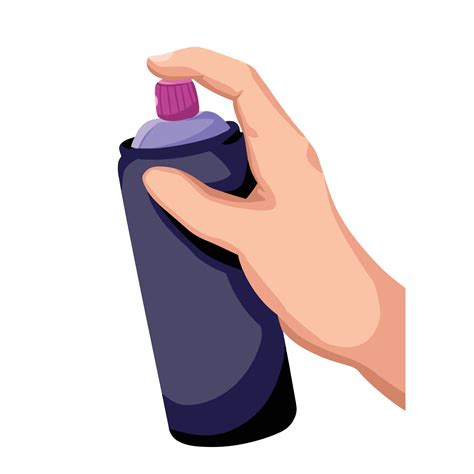 Hand holding aerosol can spray paint isolated on white background ...