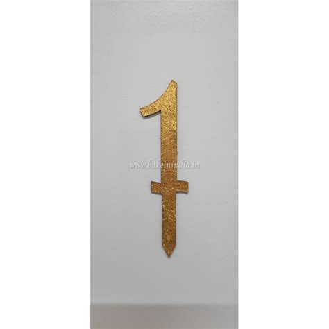 1 Number Gold Cake Topper For Birthday & Anniversary Online