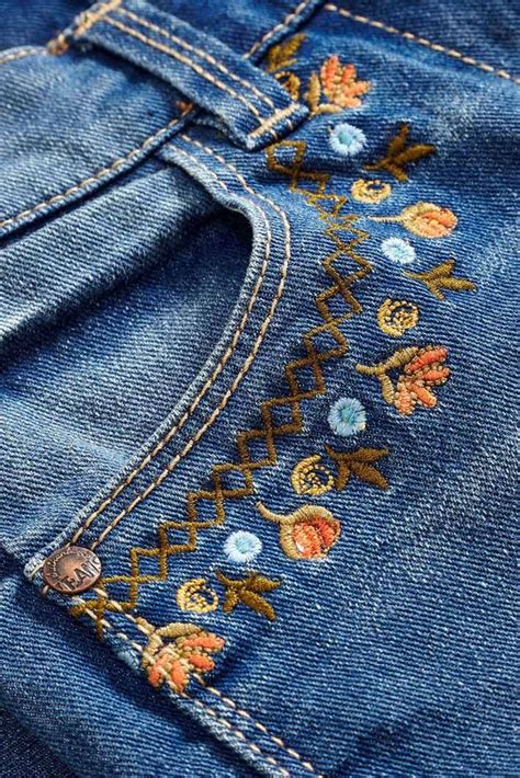 Embroidery on clothes, Denim embroidery, Embroidered clothes