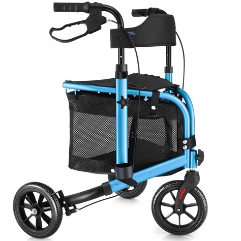 3 Wheel Rollator Walker With Seat For Slim Seniors Padded | Desertcart ...