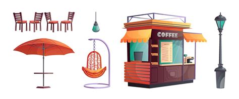 Cartoon Street Stall Table and Chairs 的图像结果