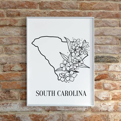 Instant Download - South Carolina State Flower - Hand Drawn Design ...