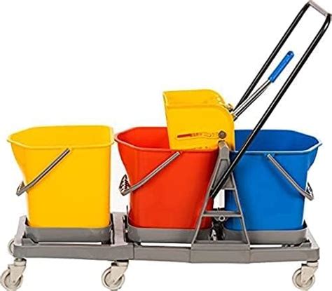 SUMAGO TRADIG 60 LTR 3 Bucket Wringer Trolley | 3 Bucket Mop Set | 3 ...