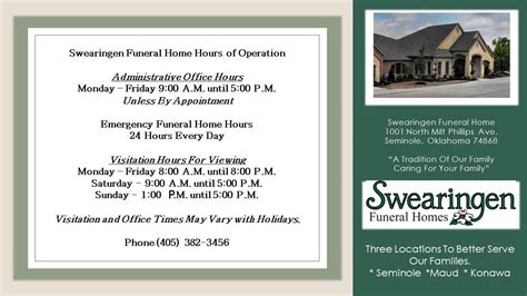 Swearingen Funeral Home | Seminole OK funeral home and cremation