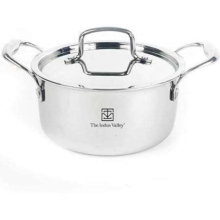 Buy The Indus Valley Triply Stainless Steel Fry Pan with Long Handle, 9 ...