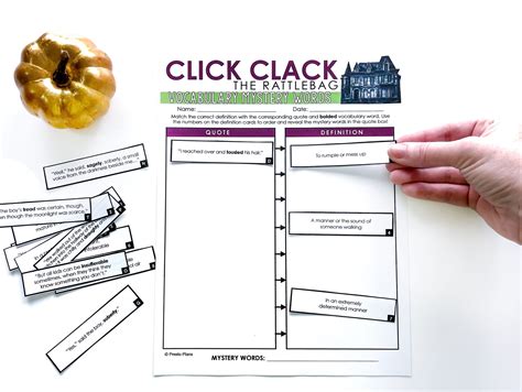 Teaching Click-Clack the Rattlebag by Neil Gaiman - Presto Plans