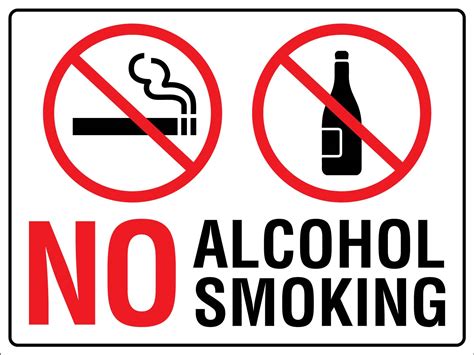 No Alcohol No Smoking Sign – New Signs