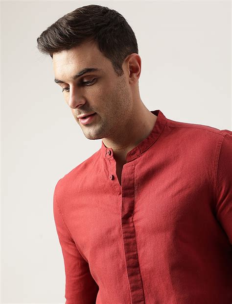 Buy Slim Fit Linen Blend Plain Shirt at Marks & Spencer