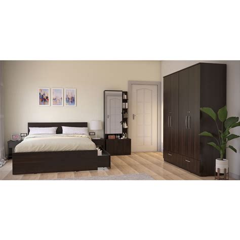 Modena 10: Set of 5 Bedroom Furniture - 4 door Wardrobe, Queen Bed Rig ...