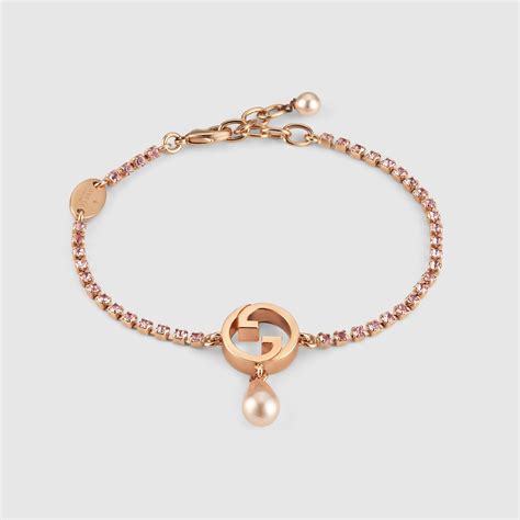 Gucci Blondie crystal bracelet in rose gold-toned metal | GUCCI® US