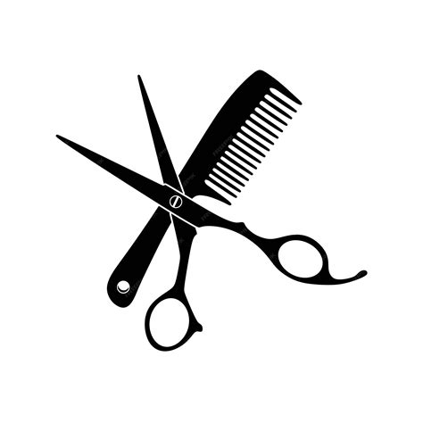 Premium Vector | Hair salon with scissors and comb vector on white ...