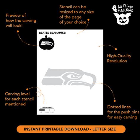 Seattle Seahawks Pumpkin Stencil - Allthingshallows.com – AllThingsHallows