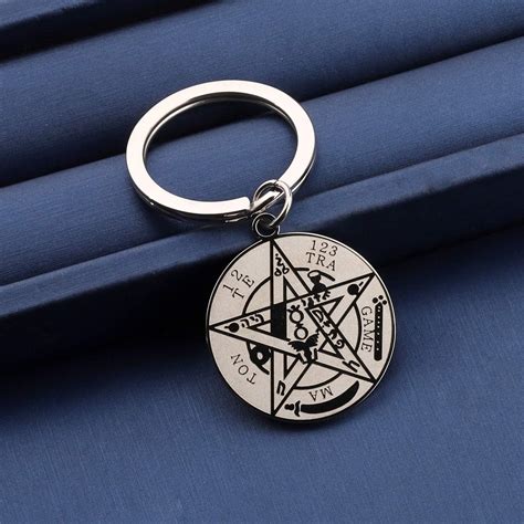 Buy MYOSPARK Star Tetragrammaton Pentacle Keychain Amulet Statement ...