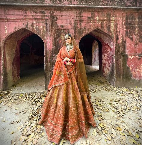 Zardozi Burnt Orange Pankh Embroidered Lehenga Set – Amaltas Couture
