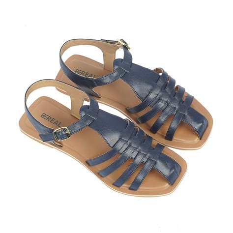 Buy BEREAL Nautical -Navy Blue Flat Sandal Women (Navy Blue, numeric_5 ...