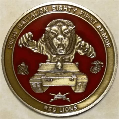 81st Armored 1st Battalion Red Lions Army Challenge Coin – Rolyat ...