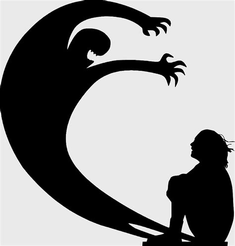 Fear silhouette art, anxiety-causing shadows, scary woman in shadow ...
