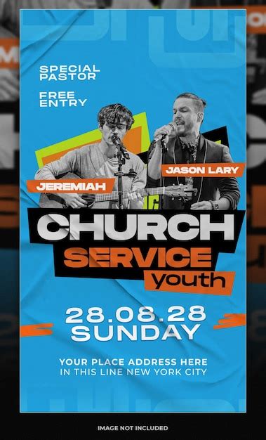 Desenho de panfletos para o serviço da igreja juvenil | PSD Premium