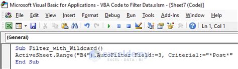 Image result for Filter VBA Code