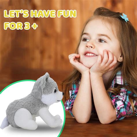 Webby Plush Husky Soft Toys for Kids Small, 20 CM (Gray) – Webby Toys