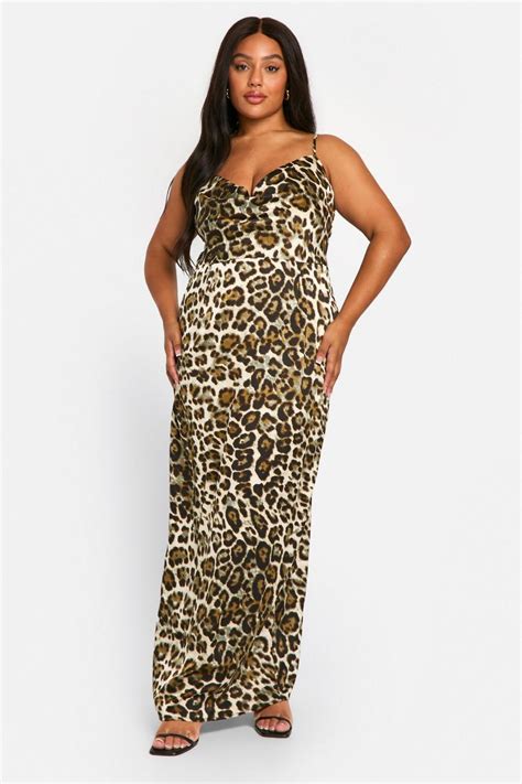 Plus Leopard Printed Satin Maxi Dress | boohoo AU