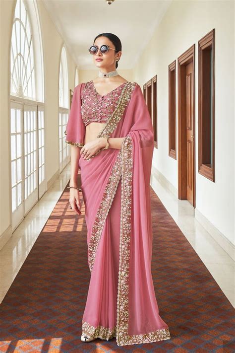 Marriage function Pink Saree for female 2021 - Anaya Designer Studio