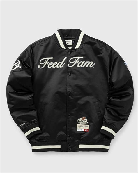 Mitchell & Ness X Bstn X Nfl Munich Game Satin Jacket Black - Mens ...