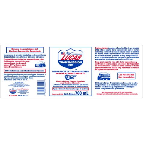 Transmission Fix - Lucas Oil Products, Inc. Lucas Oil Products, Inc.